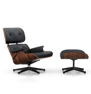 Vitra EAMES LOUNGE CHAIR nojatuoli ja rahi, palisanteri/Nero 66 kuva