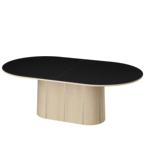 Skovby 115 ruokapöytä 210-280 cm, valkoöljytty tammi/musta kuva