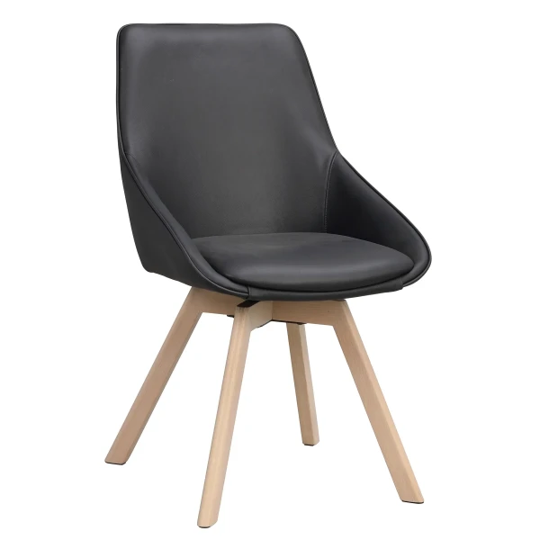 118131 b sb b Alison swivelchair black leather whitepigm oak image