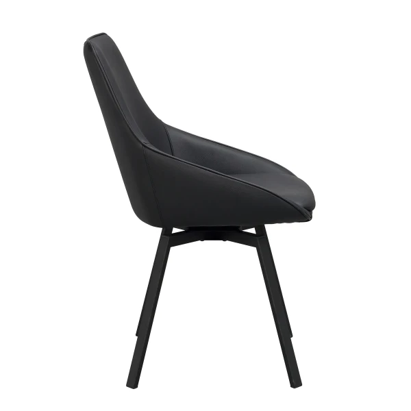 118133 b sb c Alison swivel chair black leather black kuva
