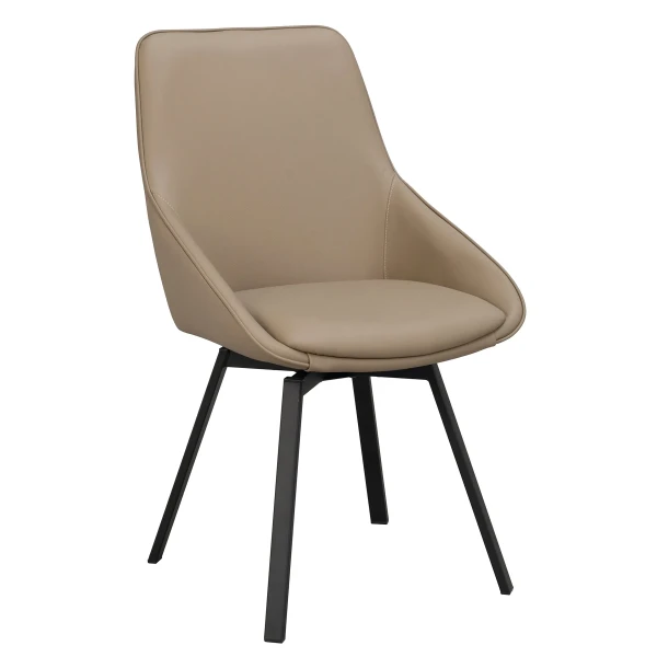 118137 b sb b Alison swivel chair beige leather black kuva