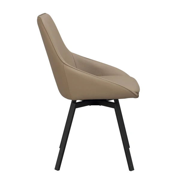 118137 b sb c Alison swivel chair beige leather black kuva