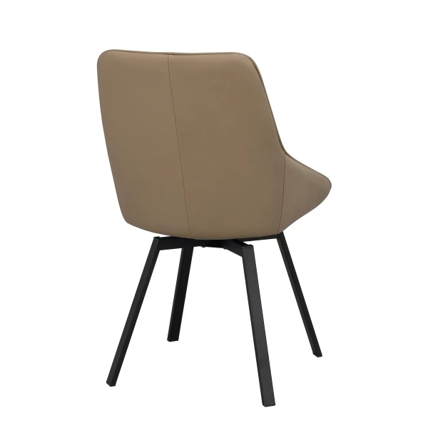 118137 b sb d Alison swivel chair beige leather black kuva