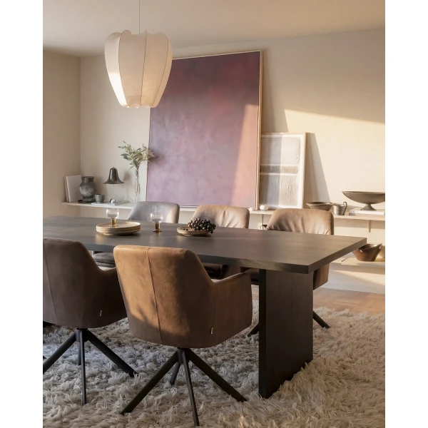 120352 123280 b mb Emmett dining table brown Gladstone chair leather fabric brown 01 kuva