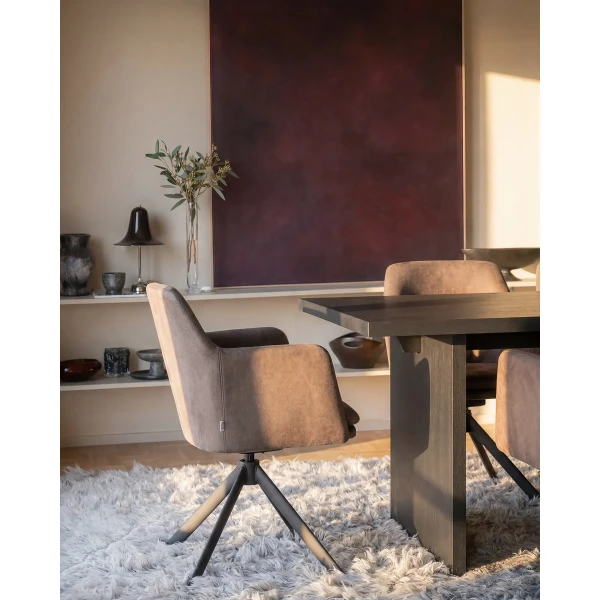 120352 123280 b mb Emmett dining table brown Gladstone chair leather fabric brown 4 kuva