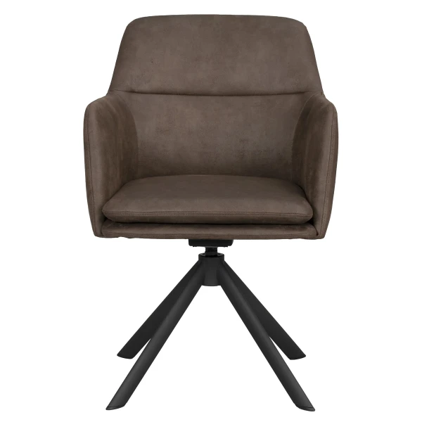 123280 b sb a Gladstone armchair w swiveltilt darkbrown microfiber black B2 kuva