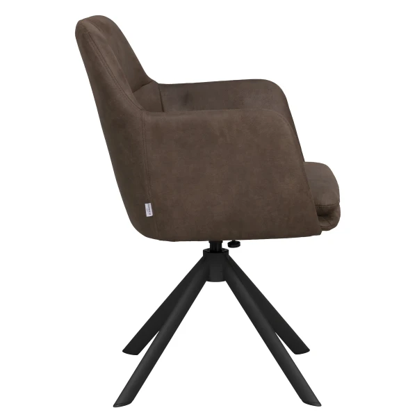 123280 b sb c Gladstone armchair w swiveltilt darkbrown microfiber black B kuva