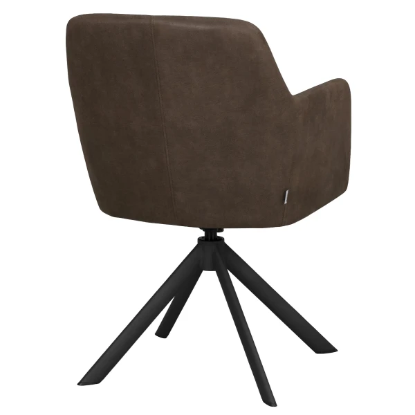 123280 b sb d Gladstone armchair w swiveltilt darkbrown microfiber black B kuva