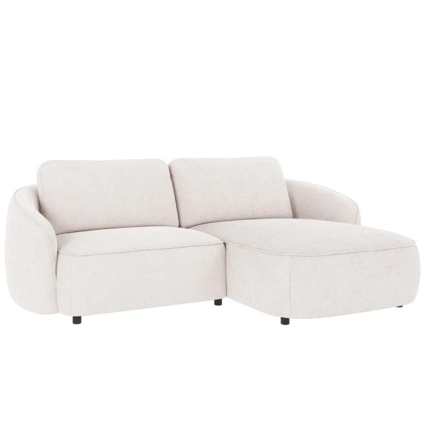 124832 b sb B Norris sofa 3 seater chaise longue R white fabric Greg 1 c2 kuva