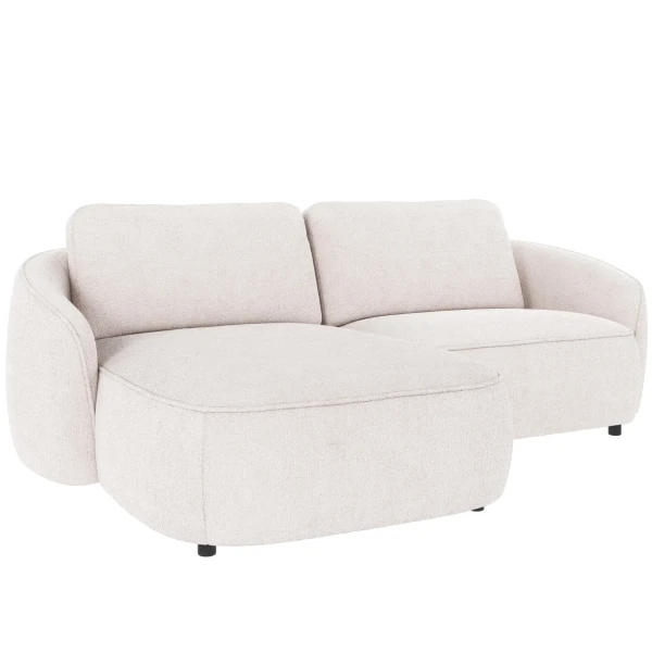 124834 b sb B Norris sofa 3 seater chaise longue L white fabric Greg 1 c2 kuva