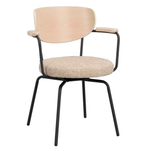 Rowico MERRICK karmstol, dark beige/whitewash/black image