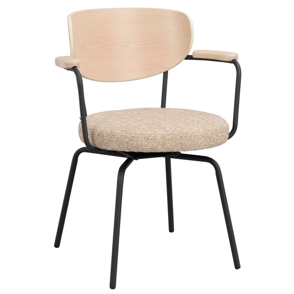 128320 b sb b Merrick swivel chair beige black metal image