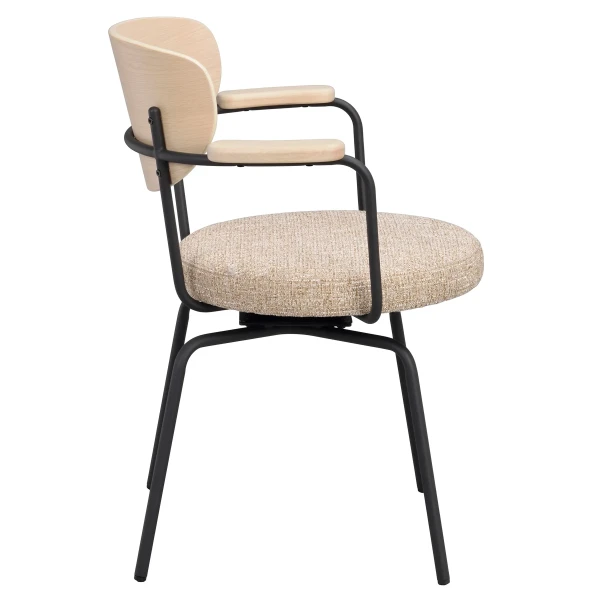 128320 b sb c Merrick swivel chair beige black metal image