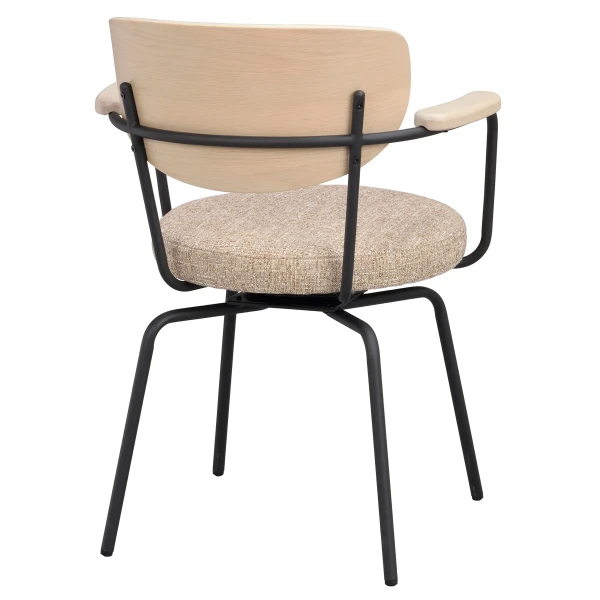128320 b sb d Merrick swivel chair beige black metal image