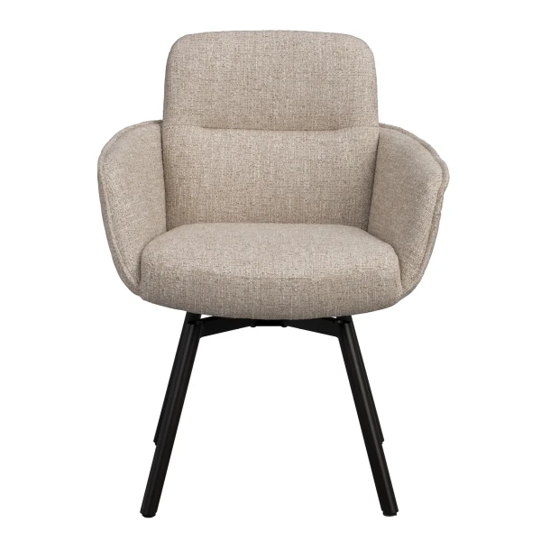 152463 b sb a Roswell swivel arm chair light beige brown metal kuva