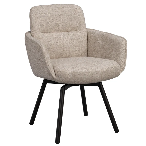 152463 b sb b Roswell swivel arm chair light beige brown metal kuva