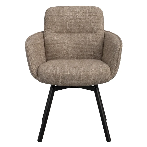 152473 b sb a Roswell swivel arm chair dark beige brown metal kuva