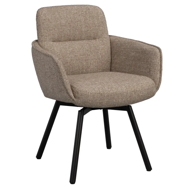 152473 b sb b Roswell swivel arm chair dark beige brown metal kuva