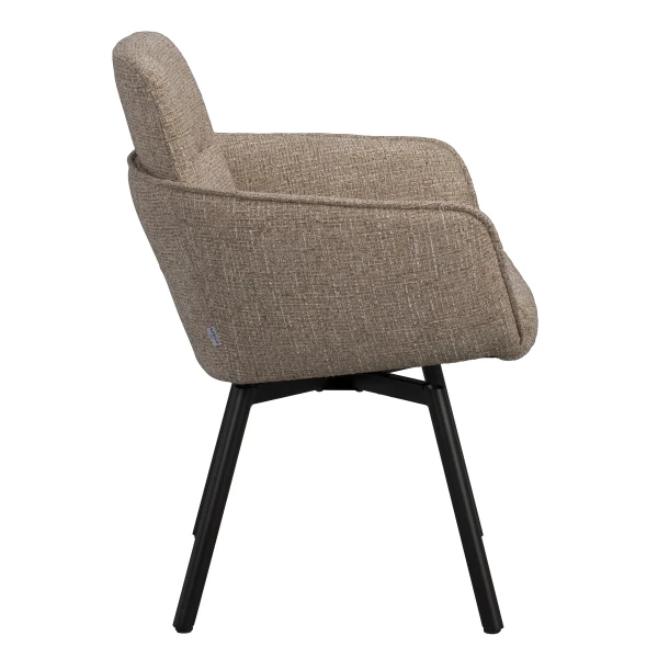152473 b sb c Roswell swivel arm chair dark beige brown metal kuva