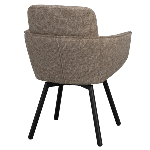 152473 b sb d Roswell swivel arm chair dark beige brown metal kuva