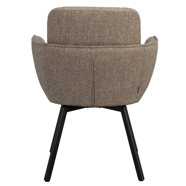 152473 b sb e Roswell swivel arm chair dark beige brown metal kuva