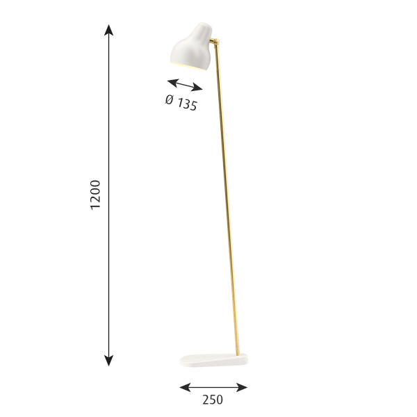 louis poulsen VL38 lattiavalaisin mitat valkoinen kuva
