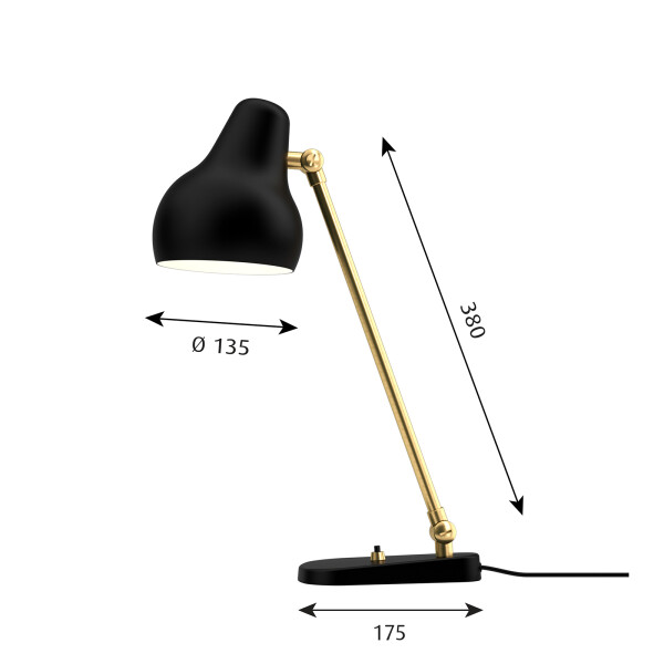 louis poulsen VL38 pöytävalaisin mitat musta image