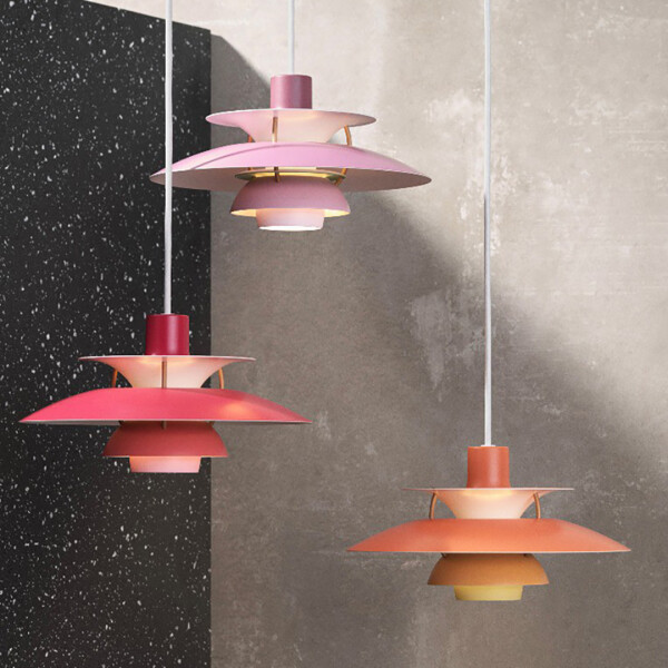 Louis Poulsen PH 5 mini riippuvalaisin hues of rose red orange kuva