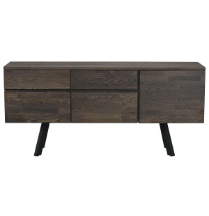 Rowico FRED sideboard, tummanruskea tammi/musta kuva