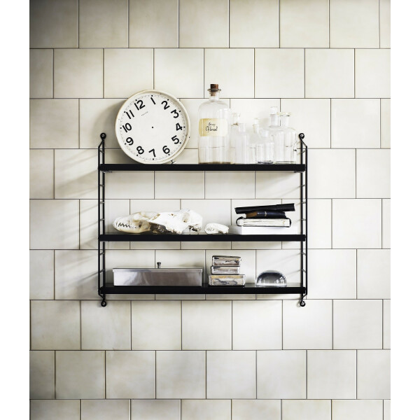 String POCKET hylly musta/mustaksi petsattu saarni image