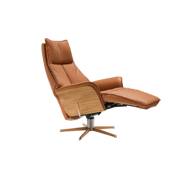 BD-Möbel JADE LUX mekanismi-nojatuoli nahka 8011 vaalea ruskea kuva