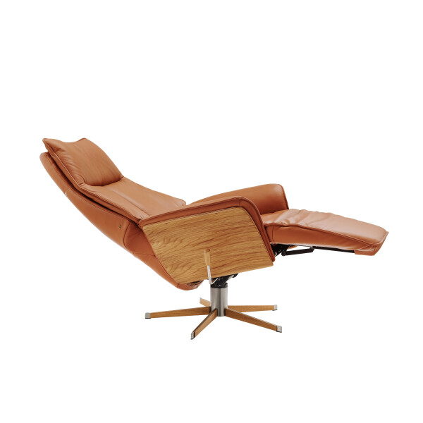 BD-Möbel JADE LUX mekanismi-nojatuoli nahka 8011 vaalea ruskea kuva