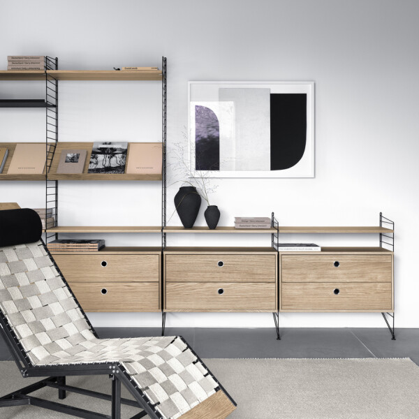 string system living room oak black kuva