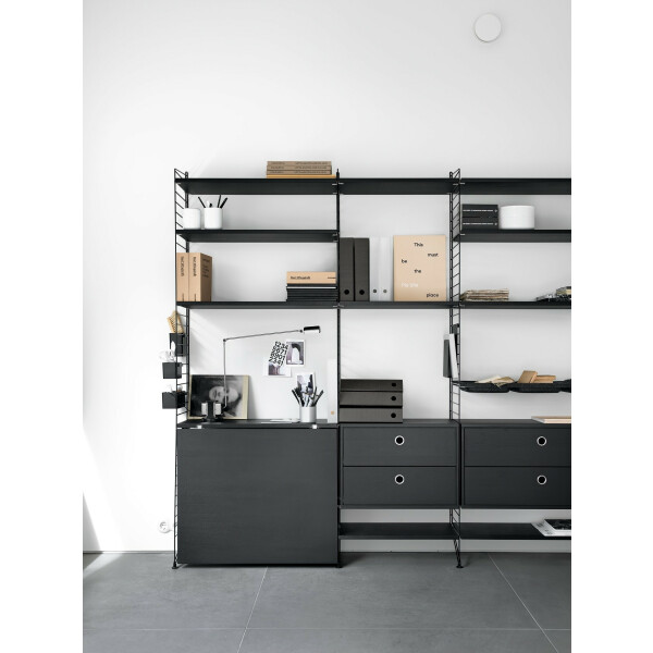 String SYSTEM hyllyt 58x30 mustaksi petsattu saarni 3-pack image