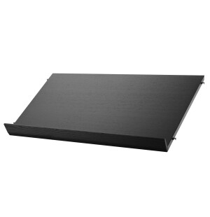 String SYSTEM lehtihylly puu 78x30 mustaksi petsattu saarni kuva