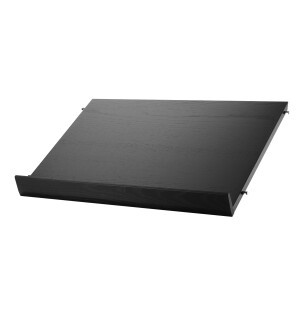 String SYSTEM lehtihylly puu 58x30 mustaksi petsattu saarni kuva