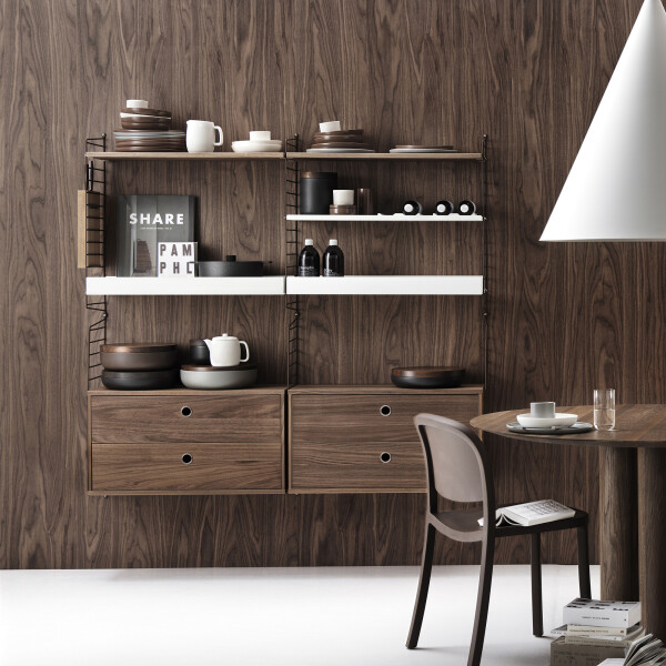 inspiration string system keittiö laatikosto pähkinä kuva