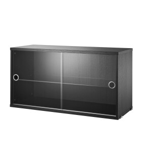 String SYSTEM vitriinikaappi 78x30 mustaksi petsattu saarni kuva