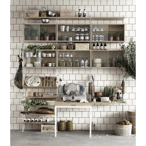 string system hylly vitriinikaappi tammi image