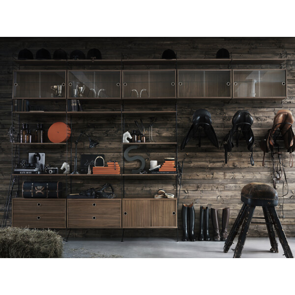 string system hyllyjärjestelmä pähkinä musta image