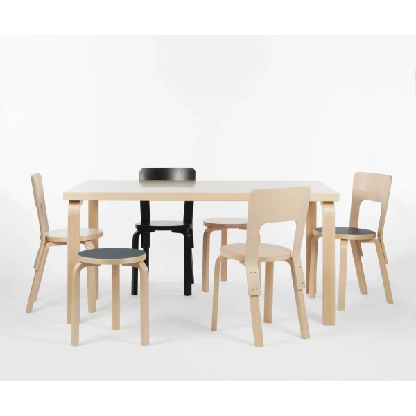 Chair 66 Aalto Table rectangular 82A white laminate master kuva
