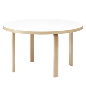 Artek PÖYTÄ 91 Ø125 cm, koivu/valkoinen laminaatti kuva