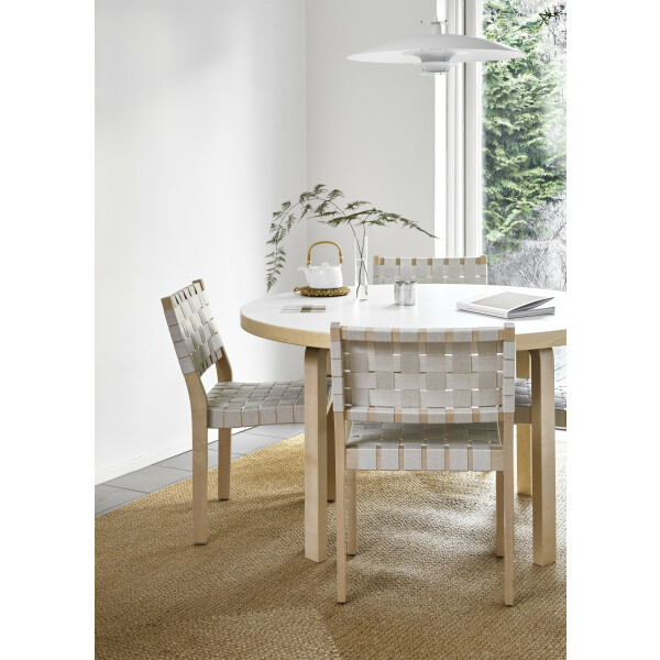 Artek 91 pöytä Ø125cm koivu/valkoinen laminaatti kuva