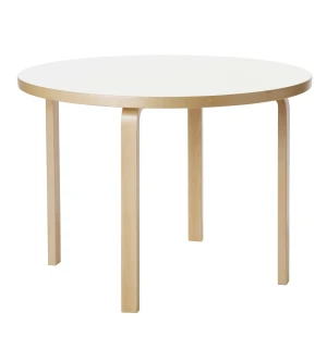 Artek PÖYTÄ 90A Ø100 cm, koivu/valkoinen laminaatti kuva