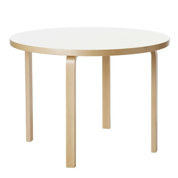 Aalto table round 90A white laminate kuva