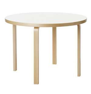 Artek 90A pöytä Ø100cm koivu/valkoinen laminaatti kuva