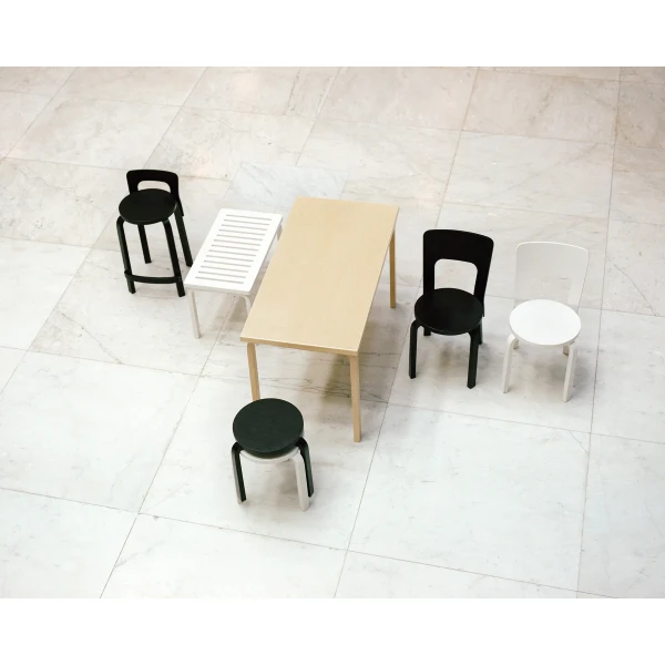 Aalto Table rectangular Stool 60 Chair 66 High Chair K65 Bench 153B slatted top 2 rgb master image
