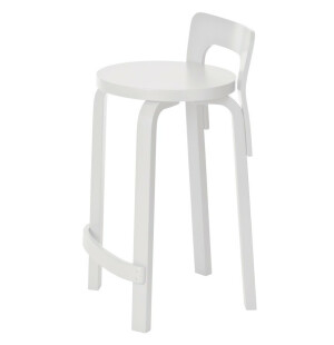 Artek K65 työtuoli-baarituoli, valkoinen kuva