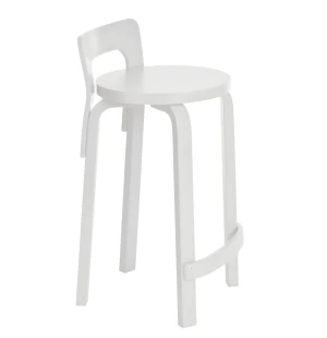 Artek K65 työtuoli-baarituoli, valkoinen kuva