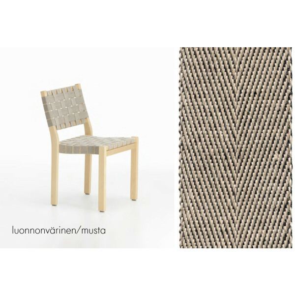 Artek UUSI SATULAVYÖ 50mm pellava luonnonvärinen/musta kuva